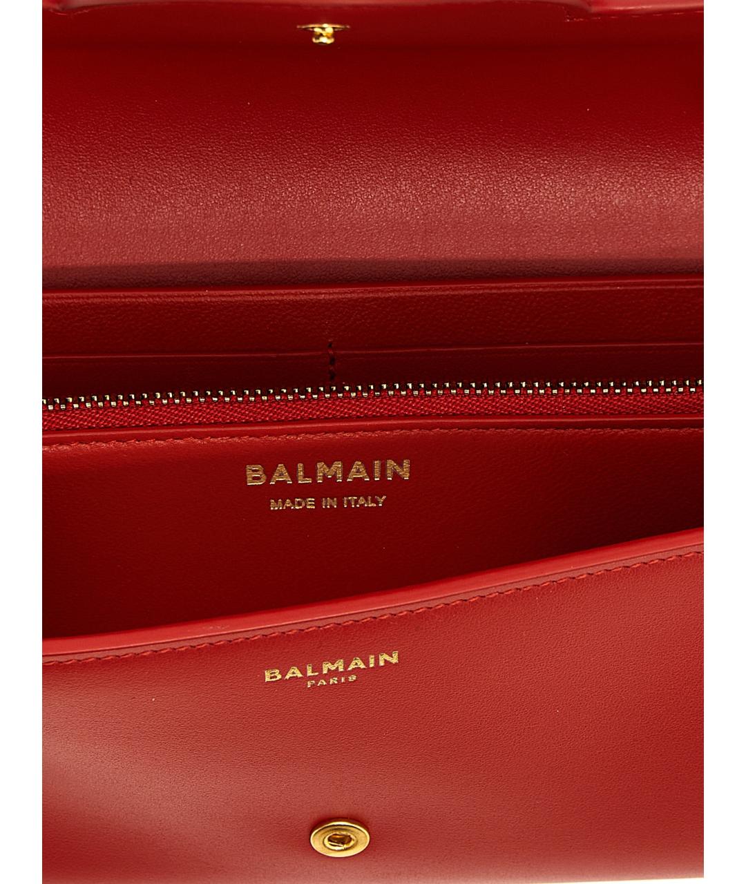 BALMAIN Красный кожаный кошелек, фото 4