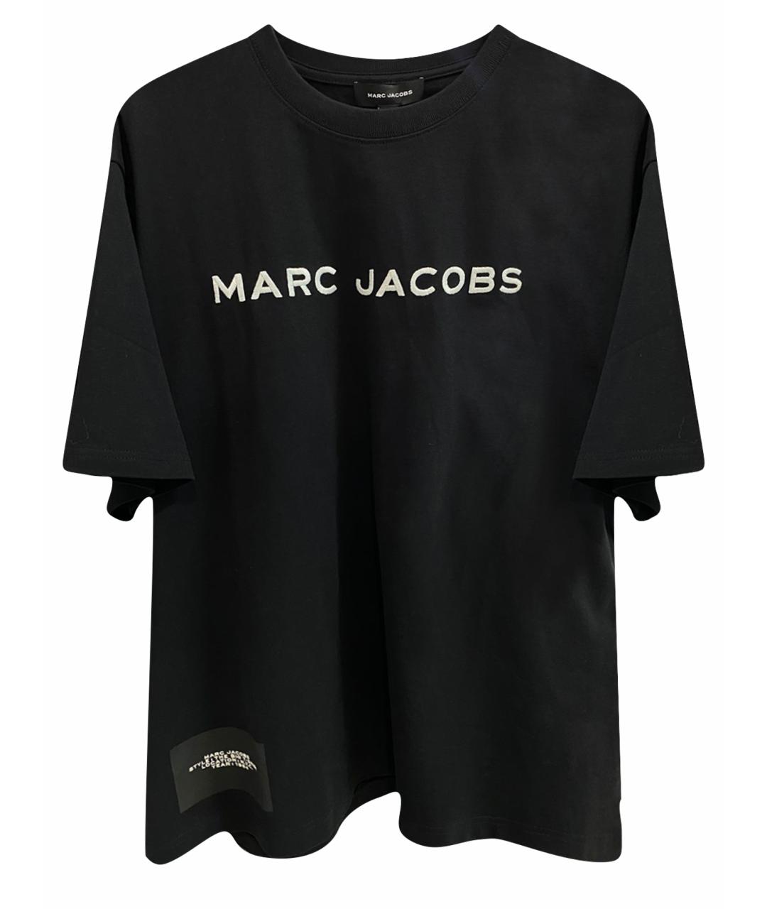 MARC JACOBS Черная хлопко-эластановая футболка, фото 1