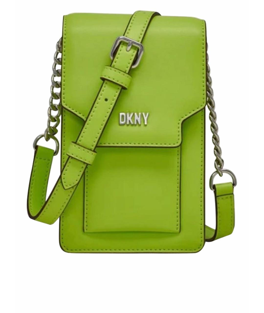 DKNY Салатовая кожаная сумка через плечо, фото 1