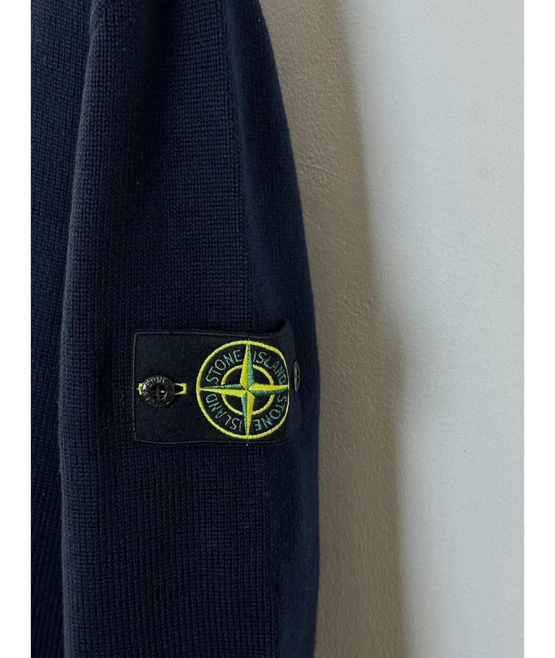 STONE ISLAND Темно-синяя хлопковая водолазка, фото 5