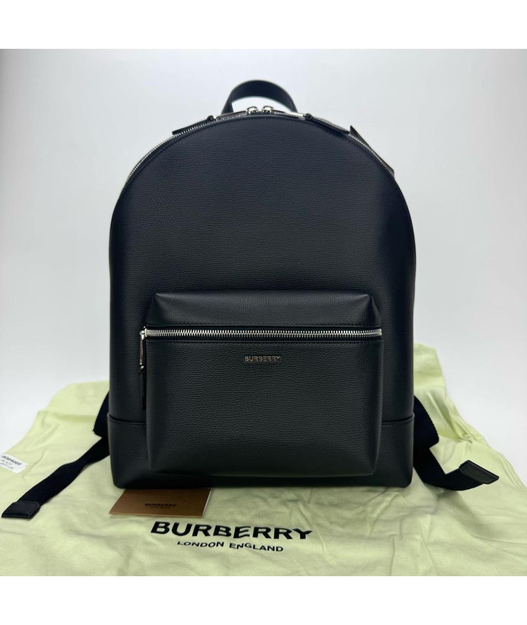 BURBERRY Черный кожаный рюкзак, фото 2