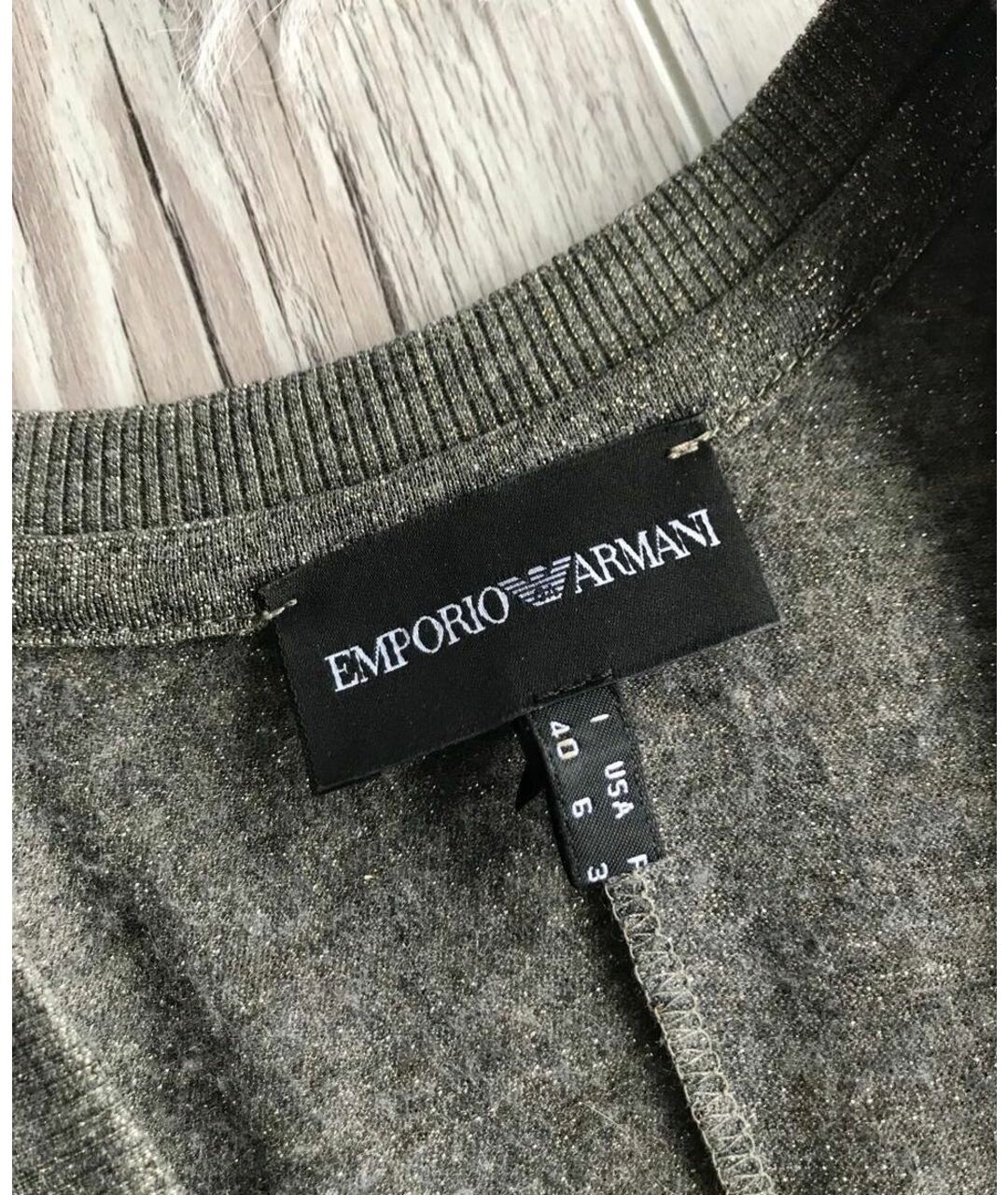 EMPORIO ARMANI Серая вискозная футболка, фото 3