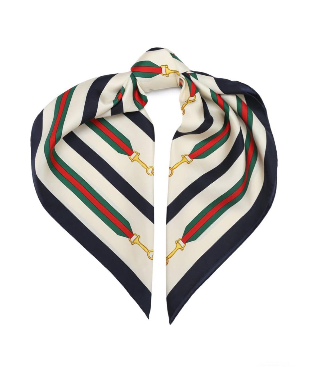 GUCCI Белый шелковый платок, фото 2