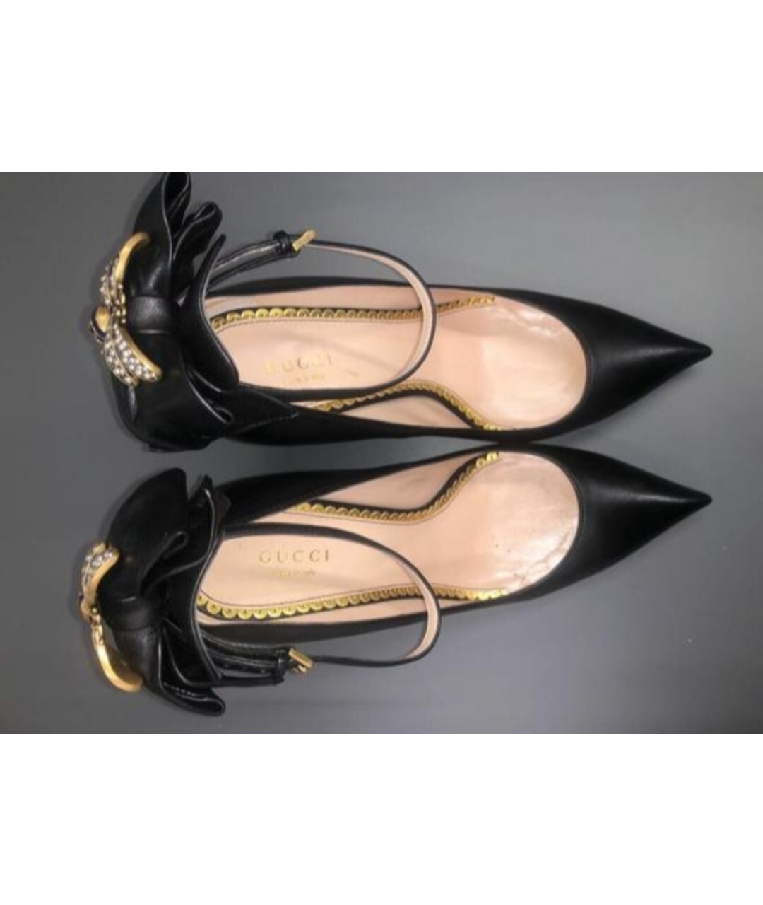 GUCCI Черные кожаные туфли, фото 3