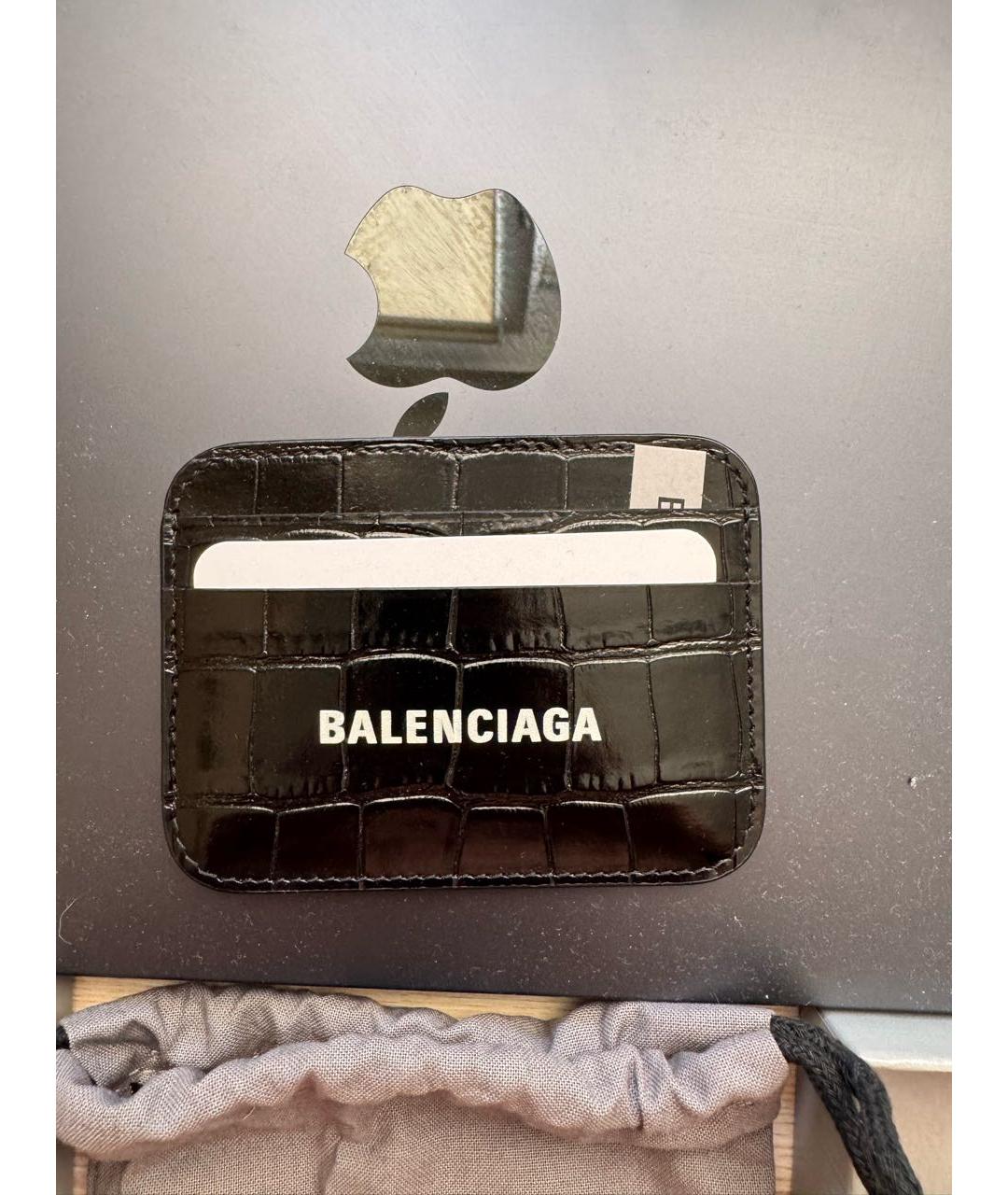 BALENCIAGA Черный кардхолдер из лакированной кожи, фото 5