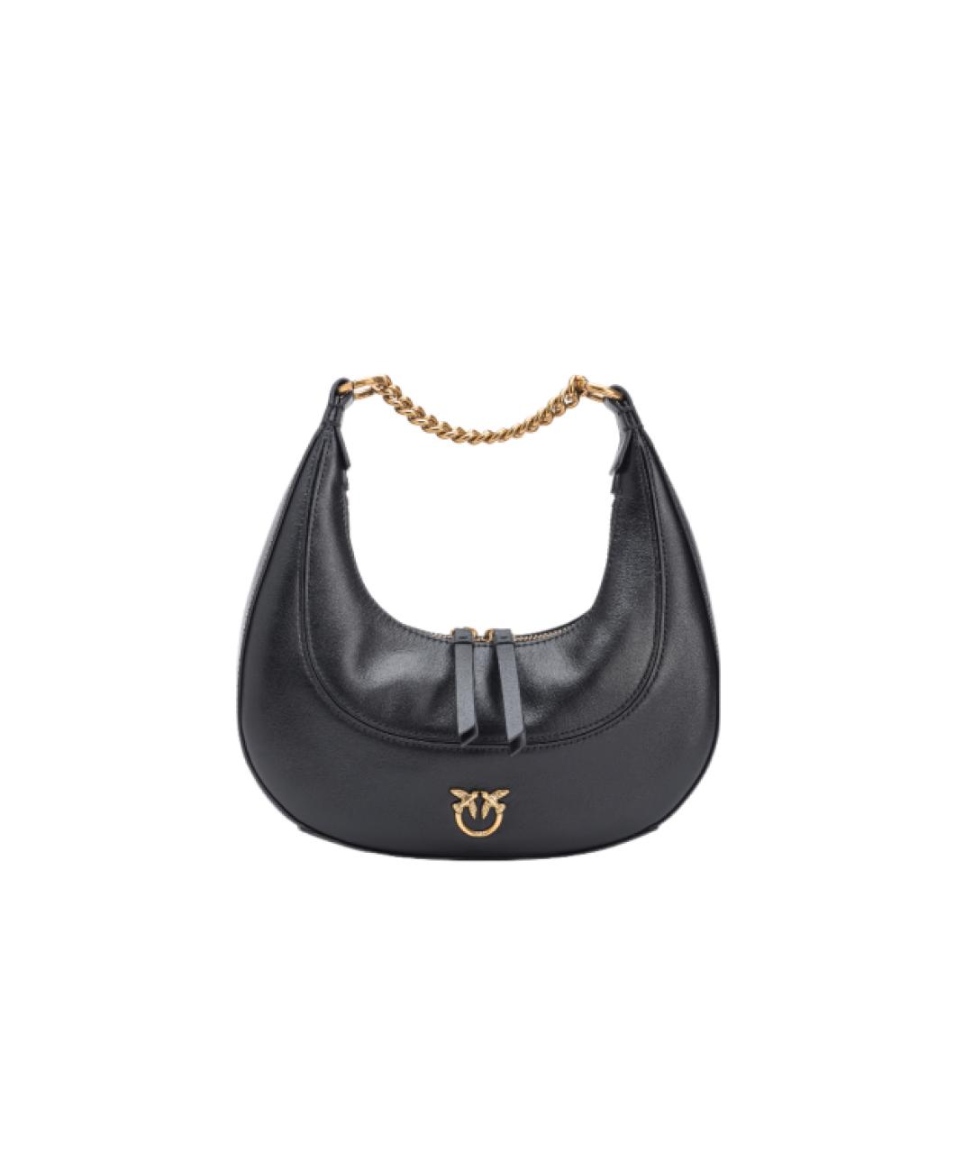 PINKO Черная кожаная сумка с короткими ручками, фото 7