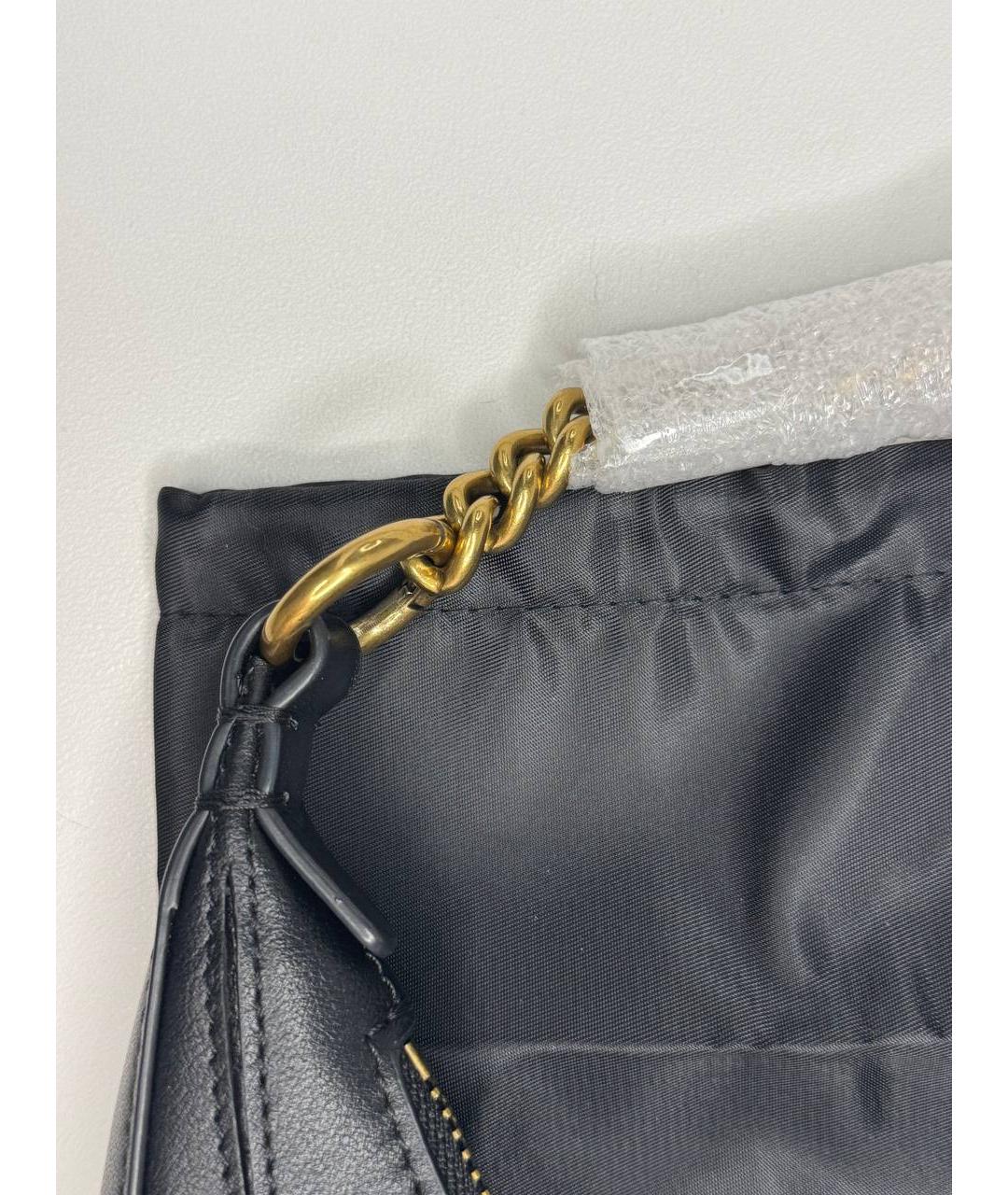 PINKO Черная кожаная сумка с короткими ручками, фото 4