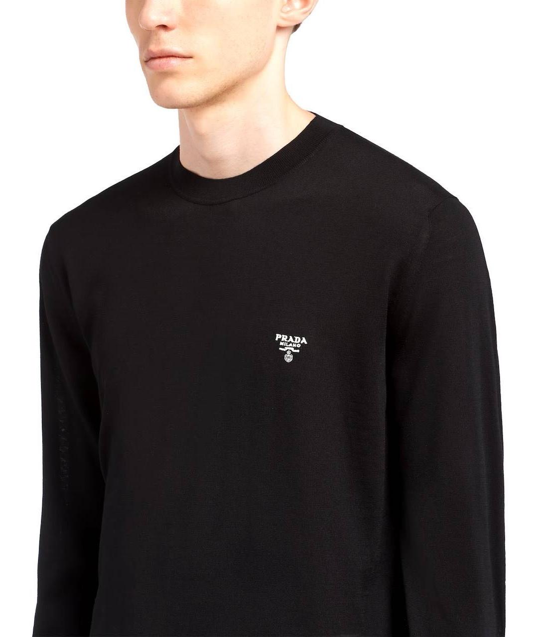 PRADA Черный шерстяной джемпер / свитер, фото 6