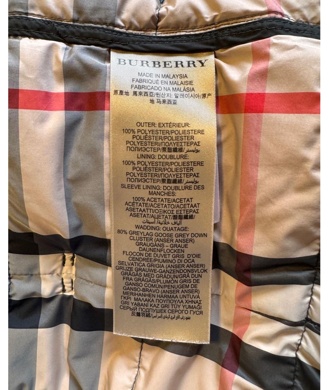 BURBERRY Хаки полиэстеровый пуховик, фото 5