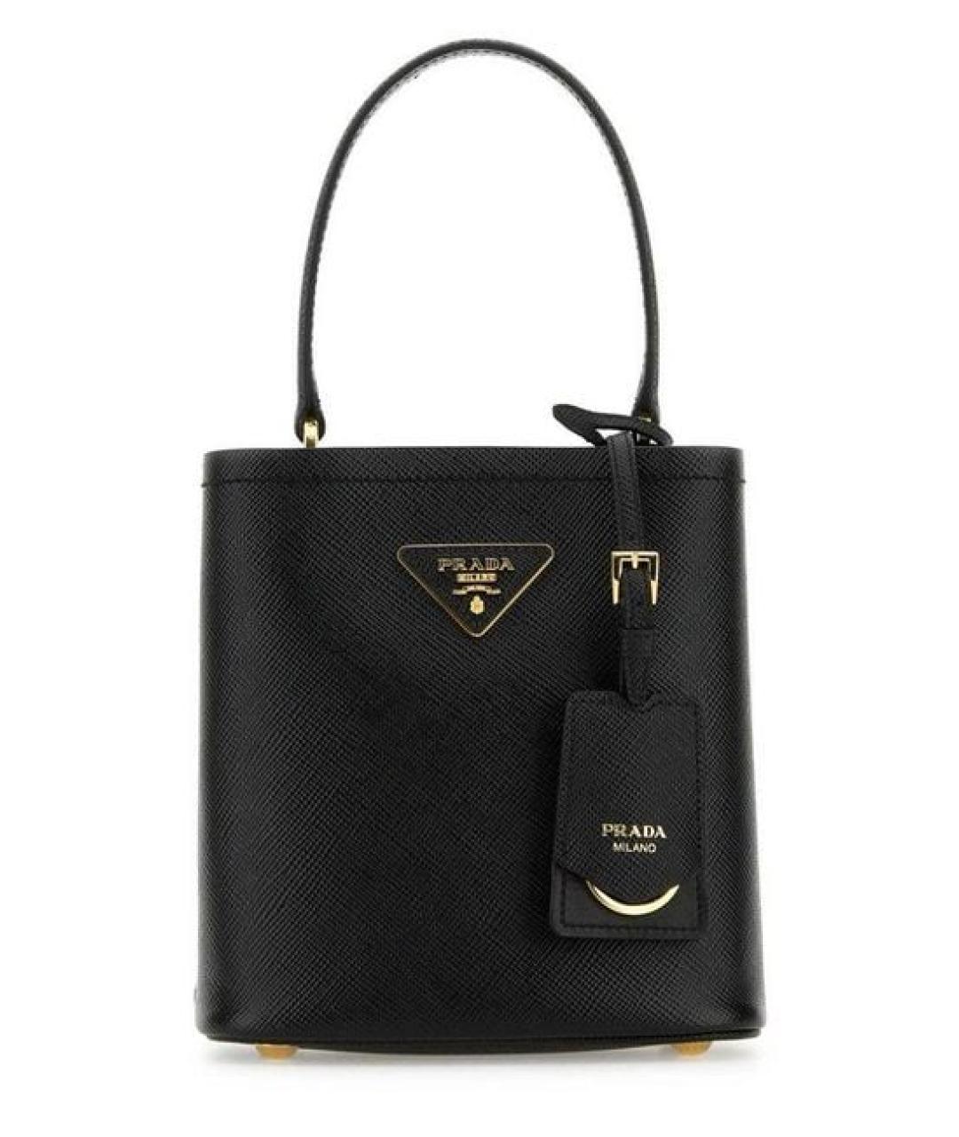 PRADA Черная кожаная сумка тоут, фото 1