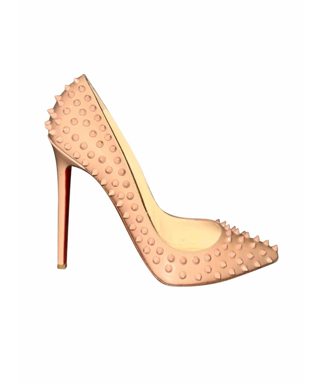 CHRISTIAN LOUBOUTIN Бежевые туфли из лакированной кожи, фото 7