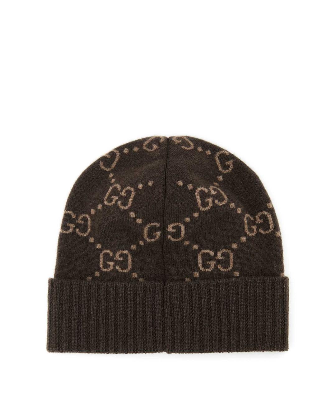 GUCCI Коричневая кашемировая шапка, фото 2