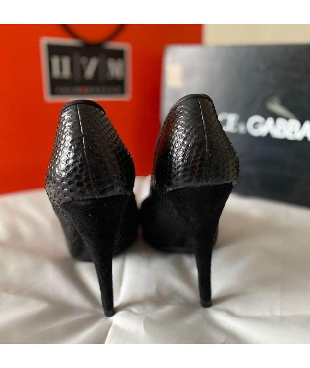 DOLCE&GABBANA Черные туфли из экзотической кожи, фото 4