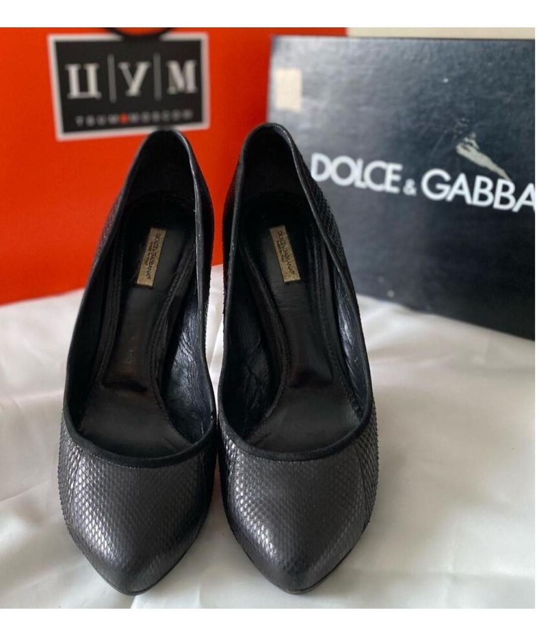 DOLCE&GABBANA Черные туфли из экзотической кожи, фото 3