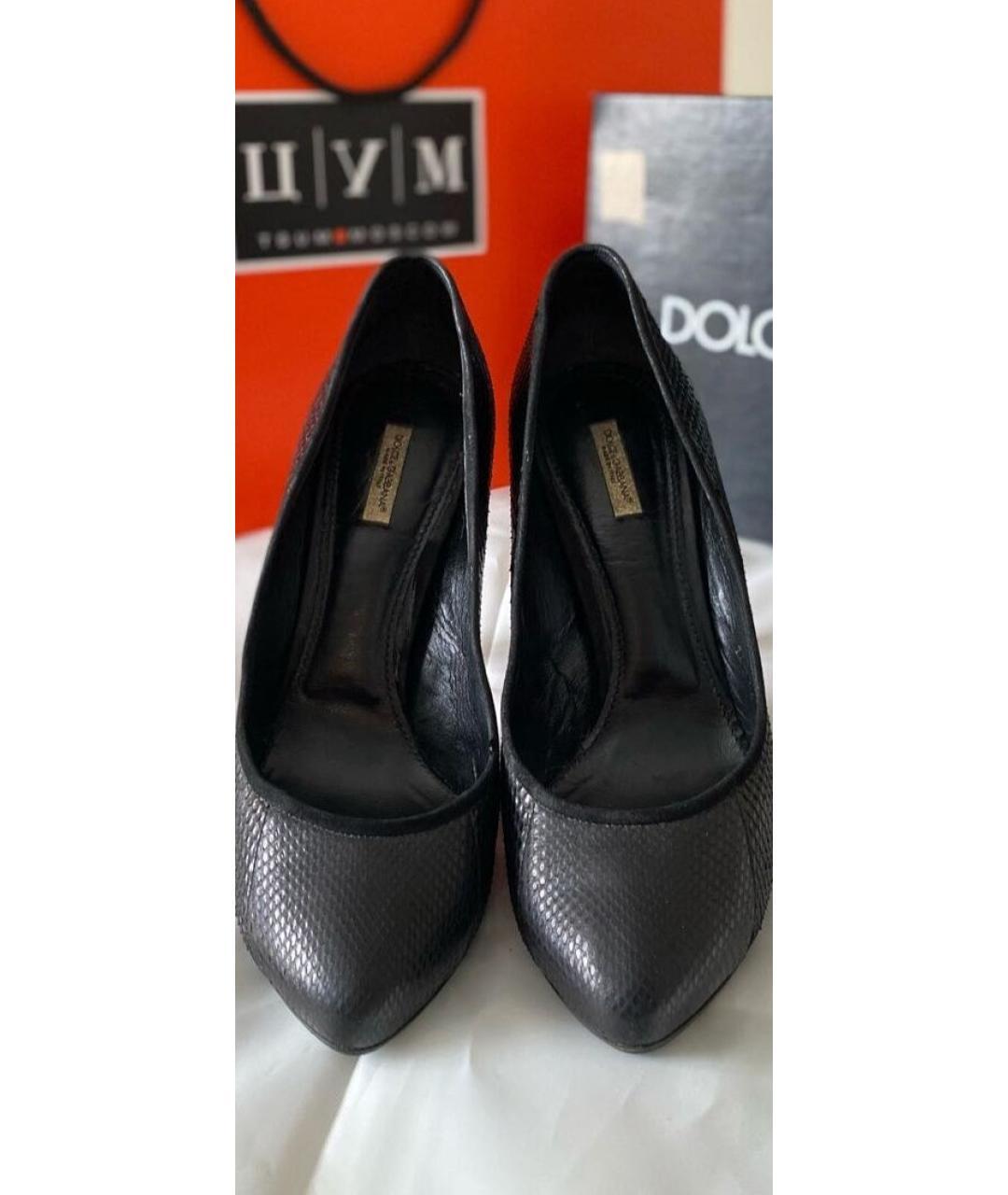 DOLCE&GABBANA Черные туфли из экзотической кожи, фото 2