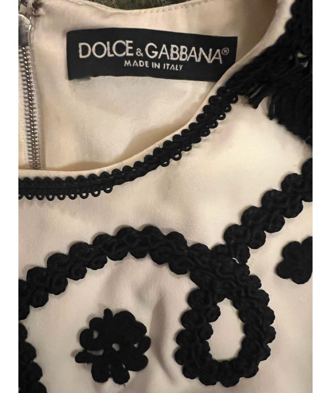 DOLCE&GABBANA Белое вискозное коктейльное платье, фото 4