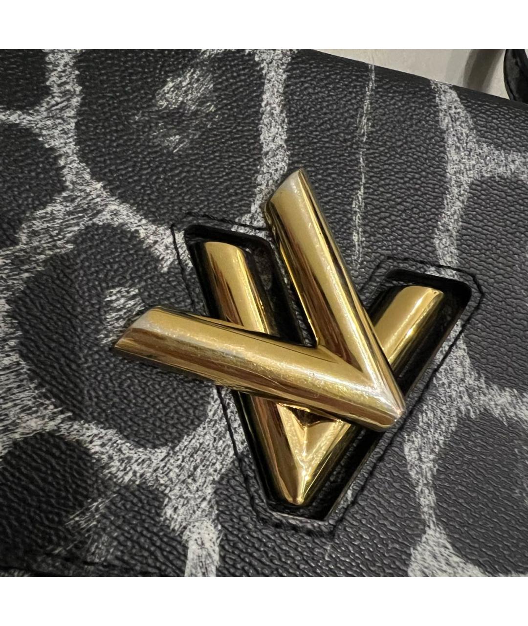 LOUIS VUITTON Серая кожаная сумка через плечо, фото 4