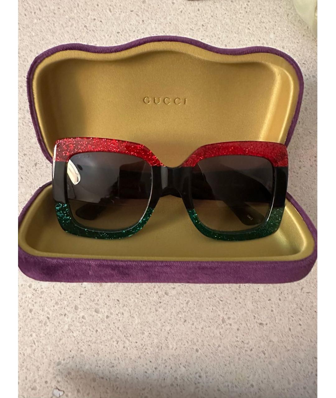 GUCCI Мульти пластиковые солнцезащитные очки, фото 5