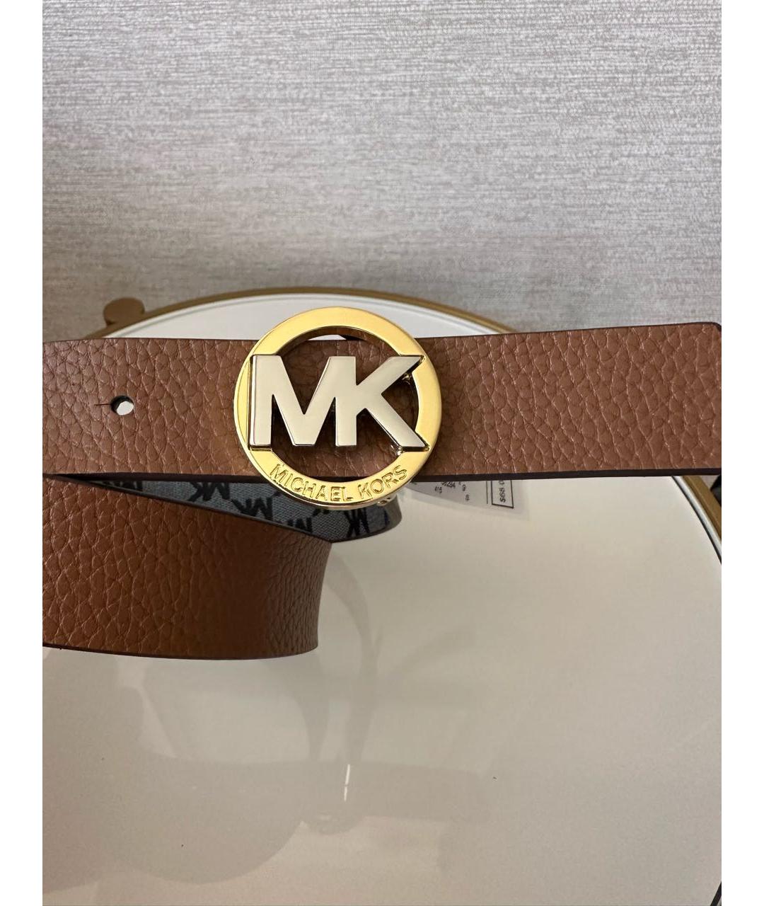 MICHAEL KORS Коричневый кожаный ремень, фото 3