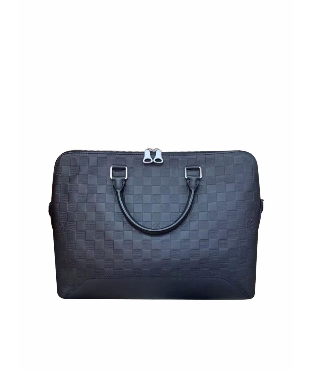 LOUIS VUITTON Черный кожаный портфель, фото 1