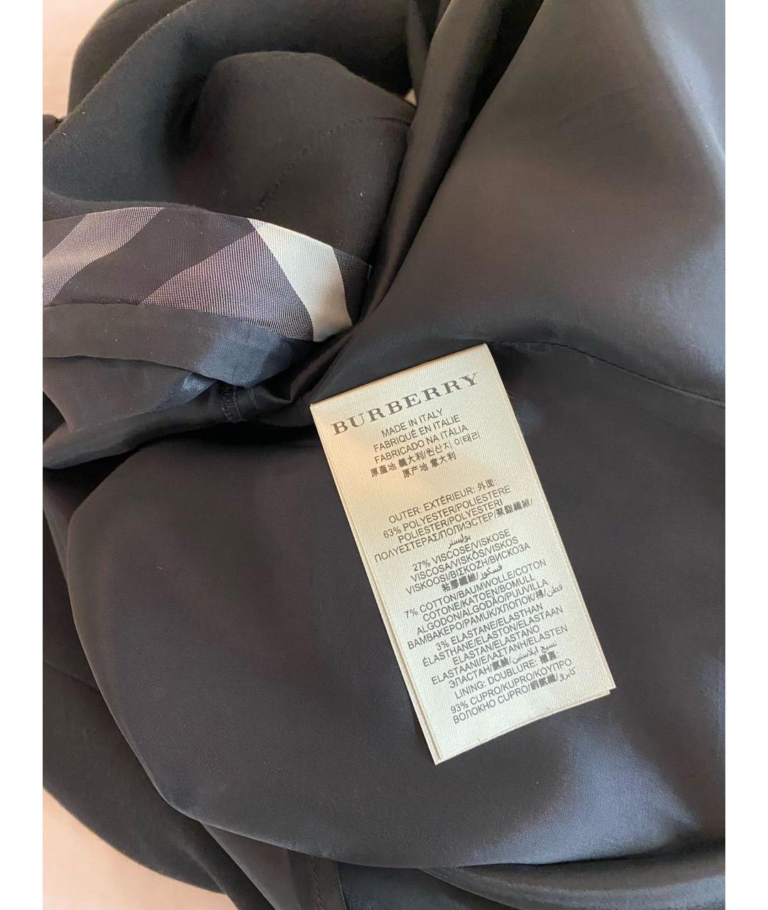BURBERRY Черное вискозное повседневное платье, фото 6