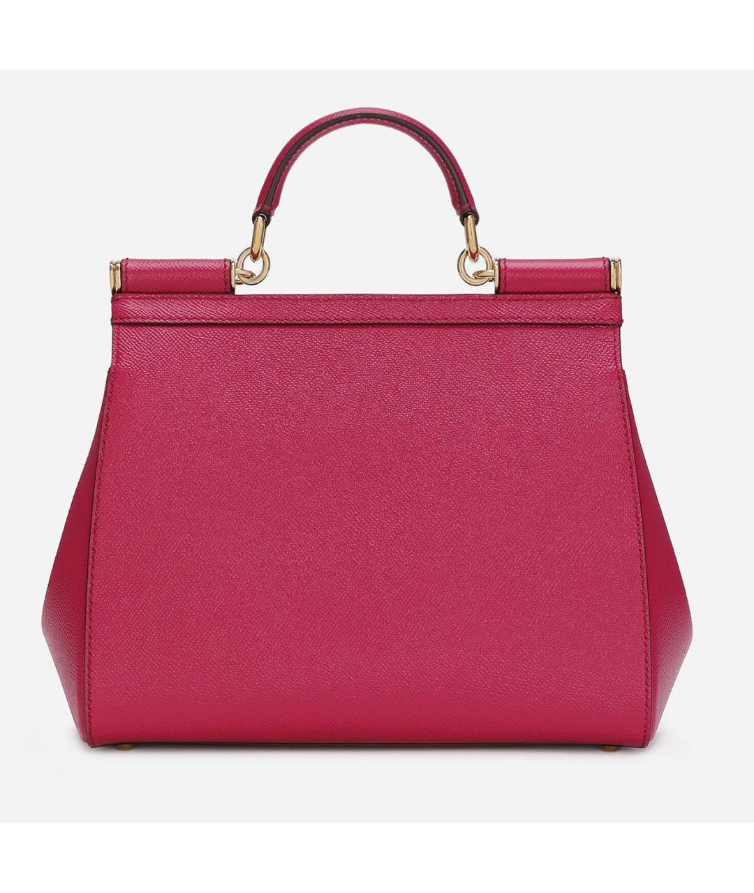 DOLCE&GABBANA Фуксия кожаная сумка с короткими ручками, фото 5