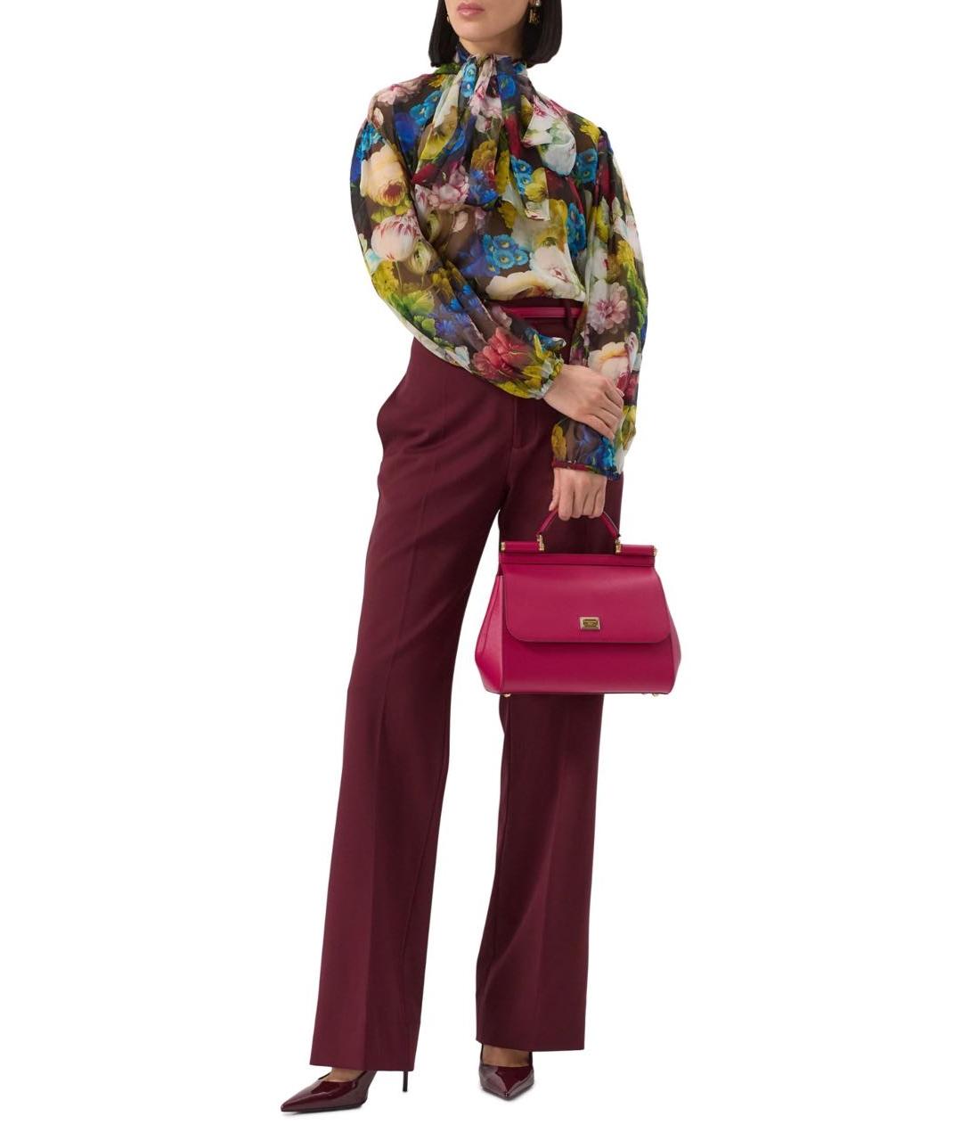 DOLCE&GABBANA Фуксия кожаная сумка с короткими ручками, фото 3