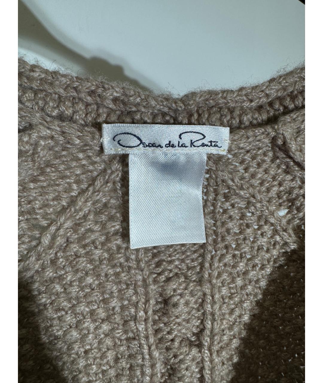 OSCAR DE LA RENTA Бежевый шерстяной джемпер / свитер, фото 3