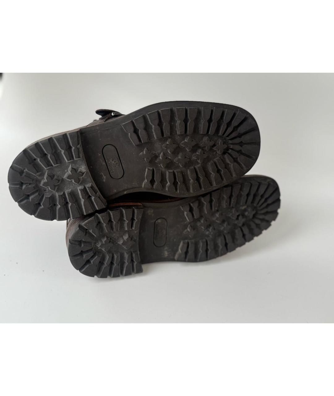 CHANEL Коричневые кожаные ботинки, фото 8