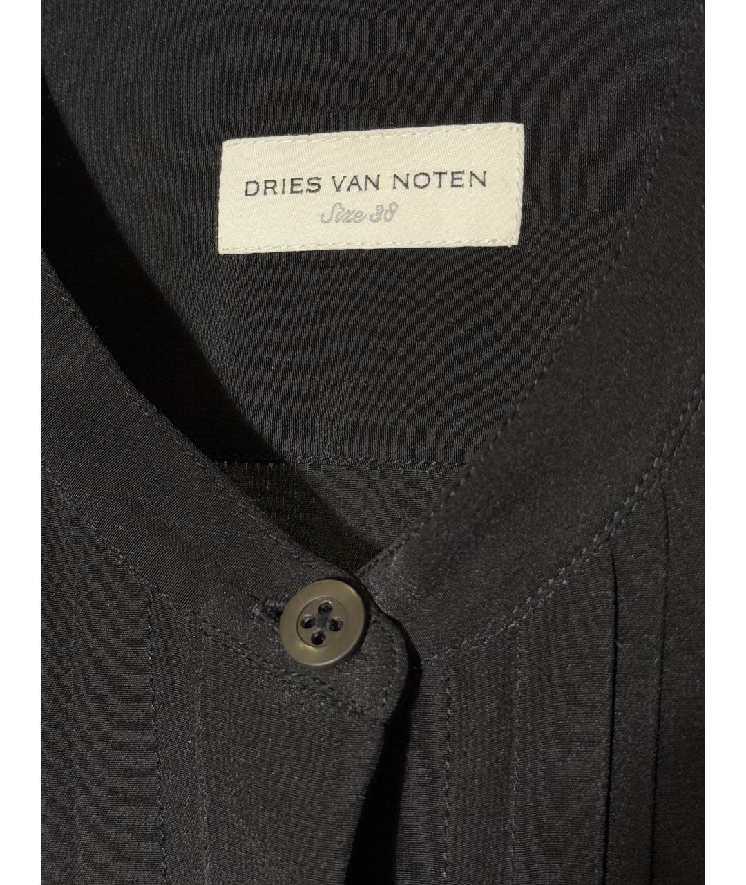 DRIES VAN NOTEN Черная шелковая блузы, фото 3