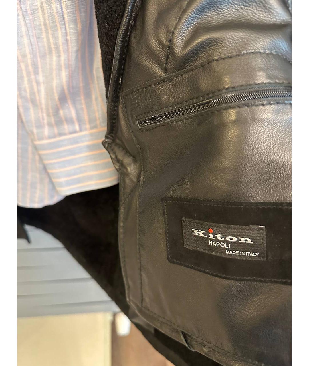 KITON Черная замшевая дубленка/шуба, фото 3