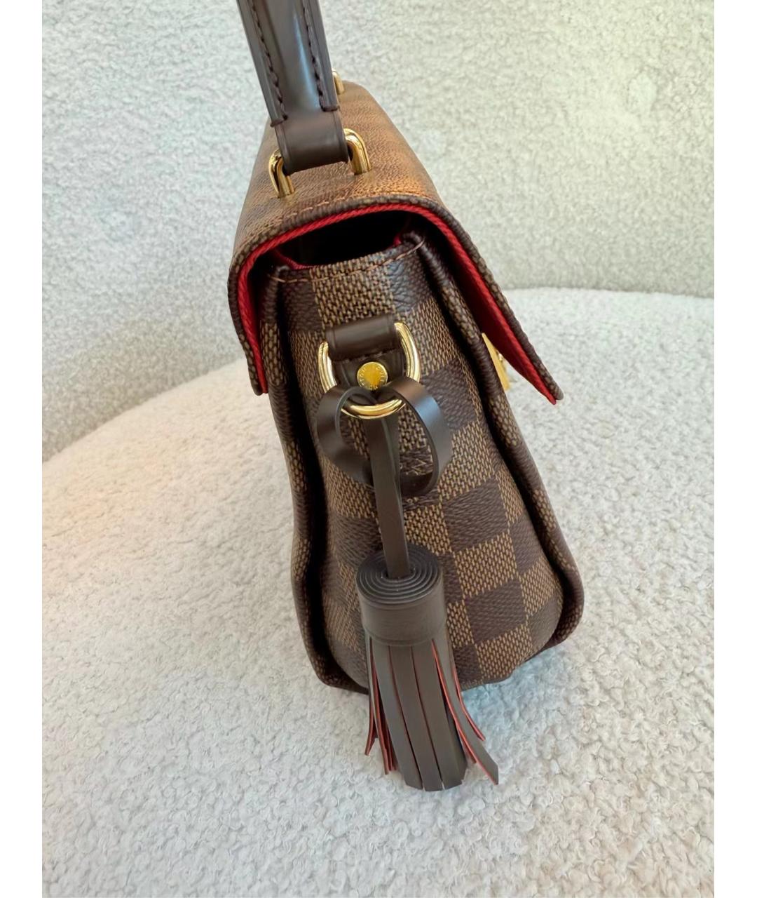 LOUIS VUITTON Коричневая кожаная сумка через плечо, фото 7