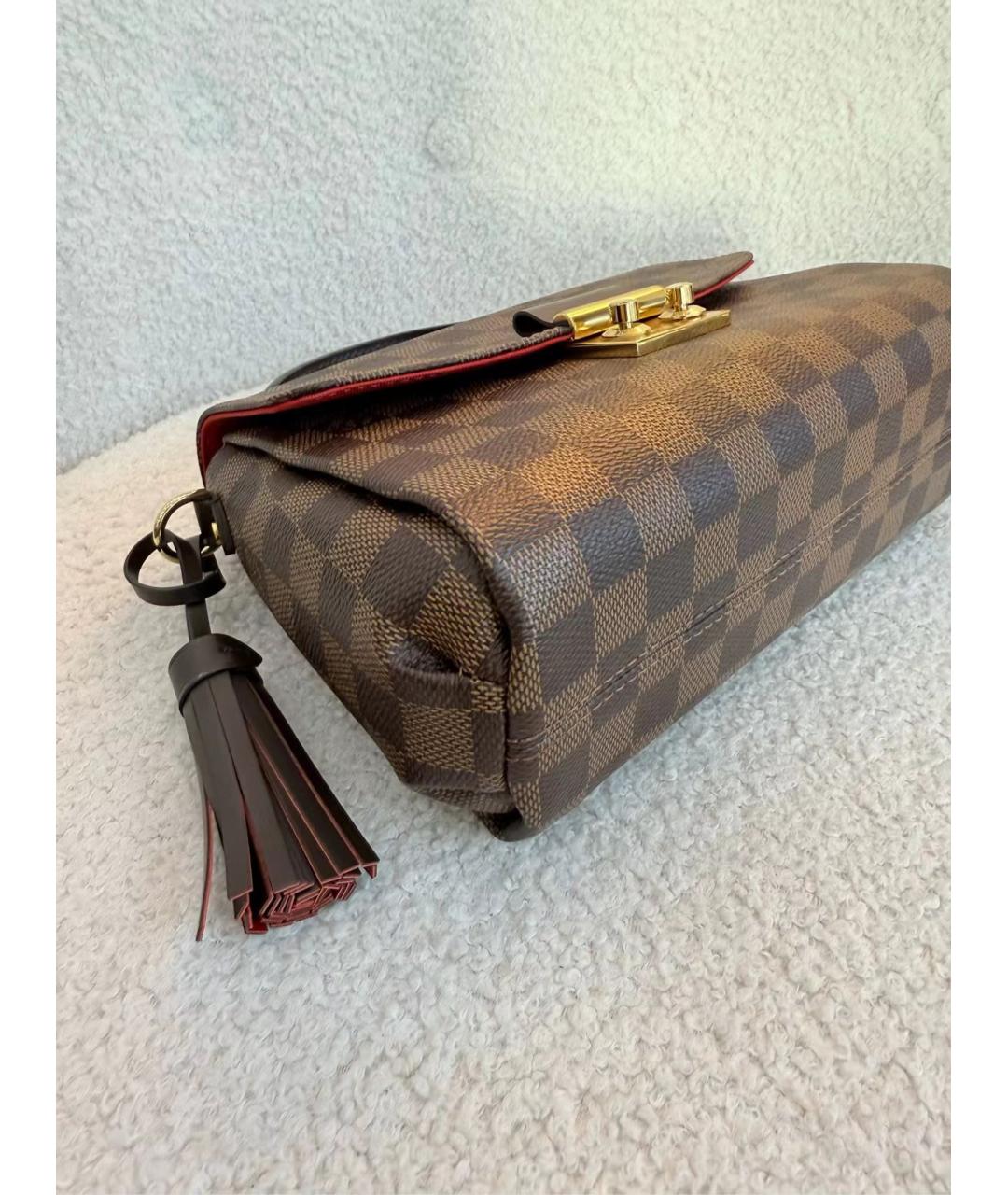 LOUIS VUITTON Коричневая кожаная сумка через плечо, фото 5