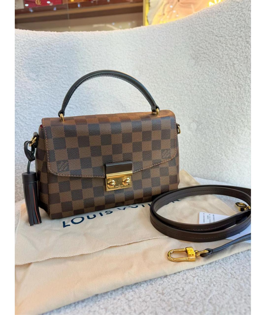 LOUIS VUITTON Коричневая кожаная сумка через плечо, фото 2