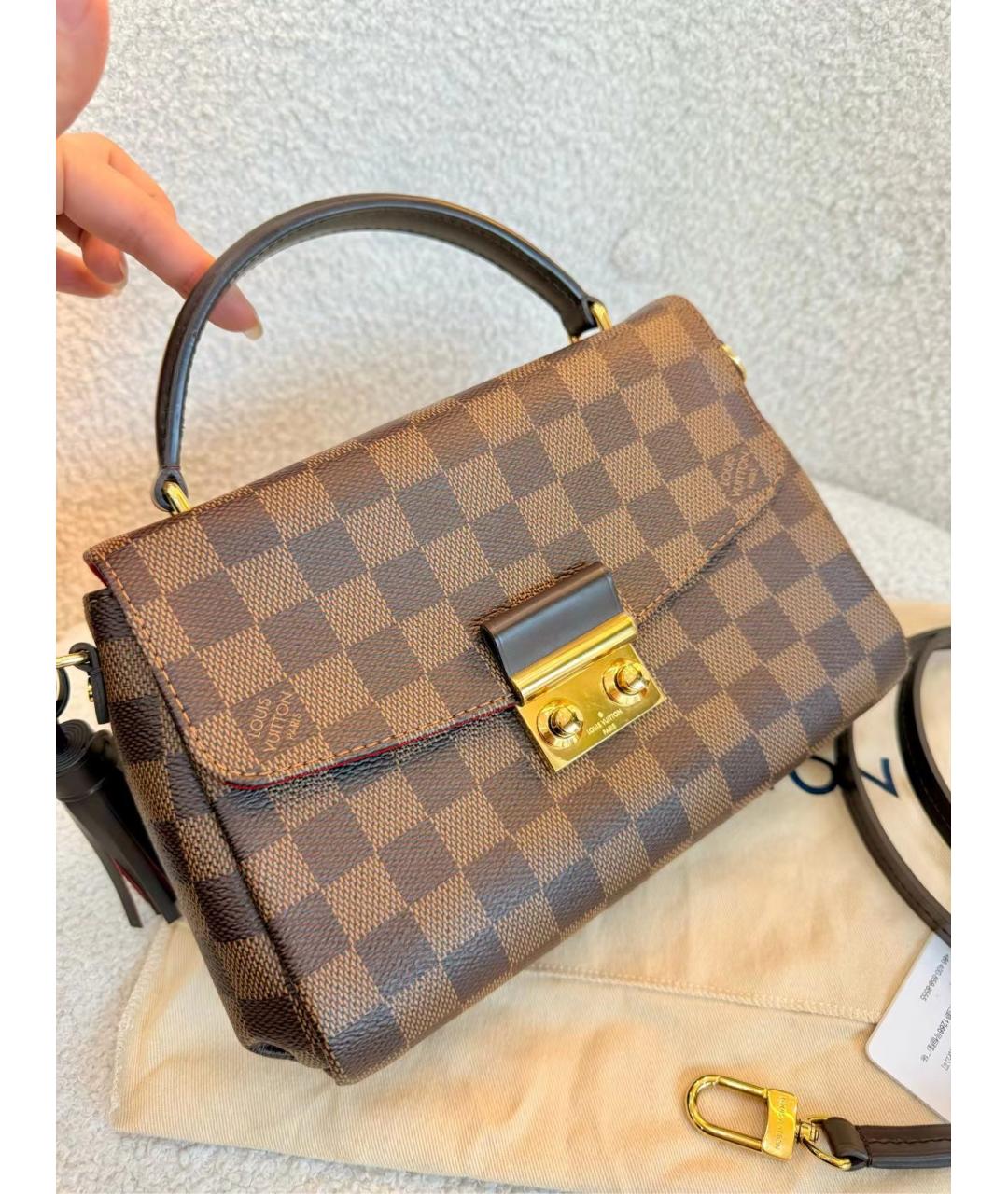 LOUIS VUITTON Коричневая кожаная сумка через плечо, фото 3