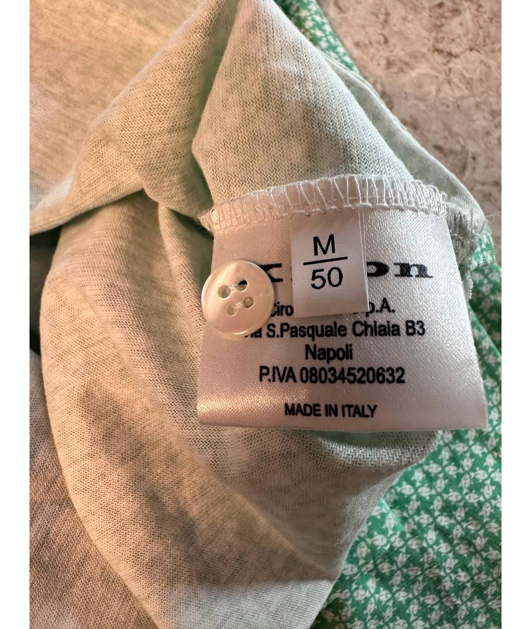 KITON Бирюзовое хлопковое поло с длинным рукавом, фото 3