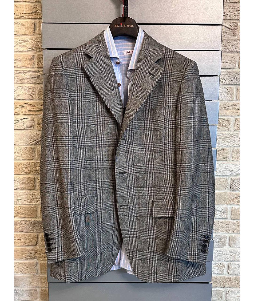 KITON Серый кашемировый пиджак, фото 8