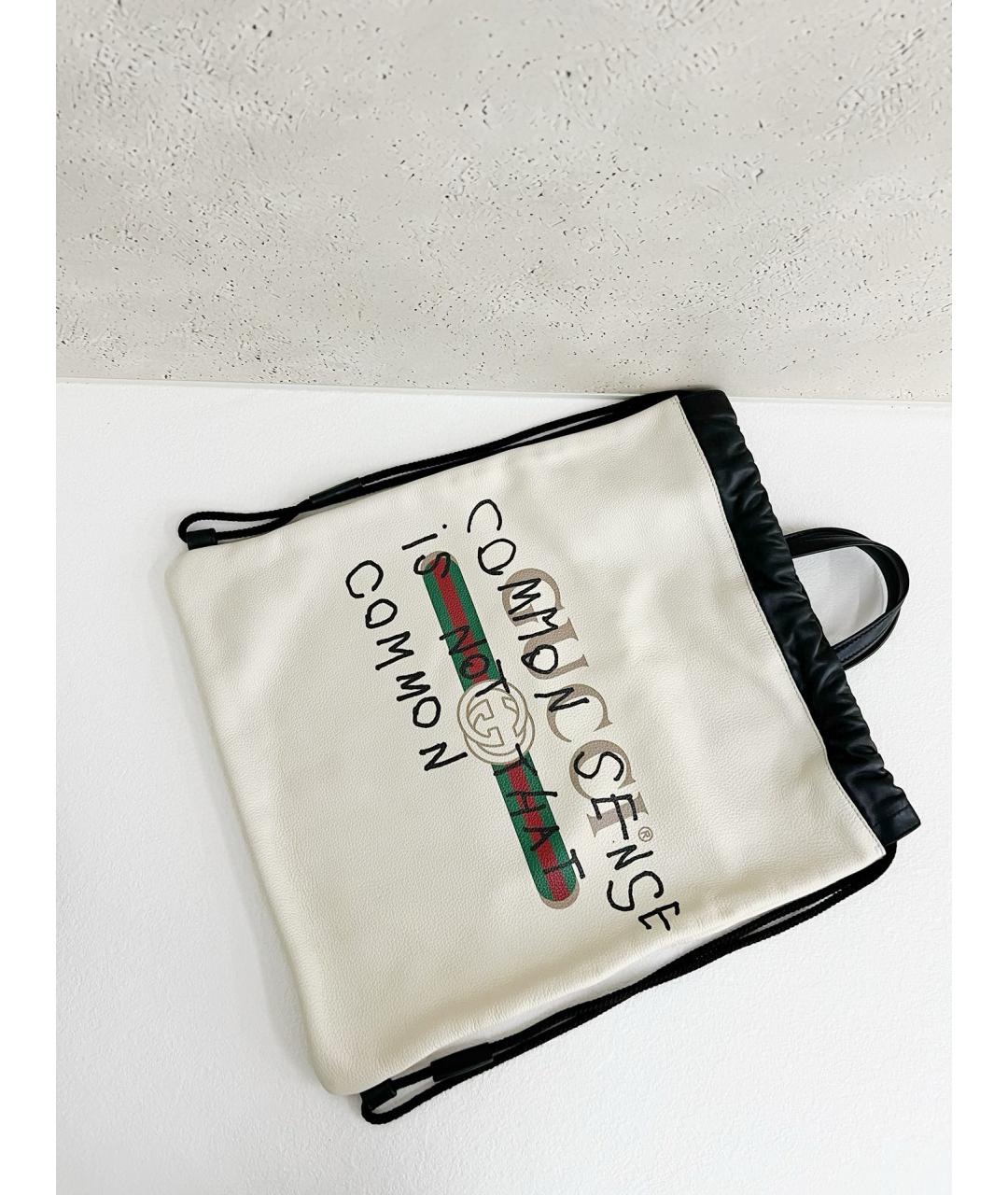 GUCCI Белый кожаный рюкзак, фото 3