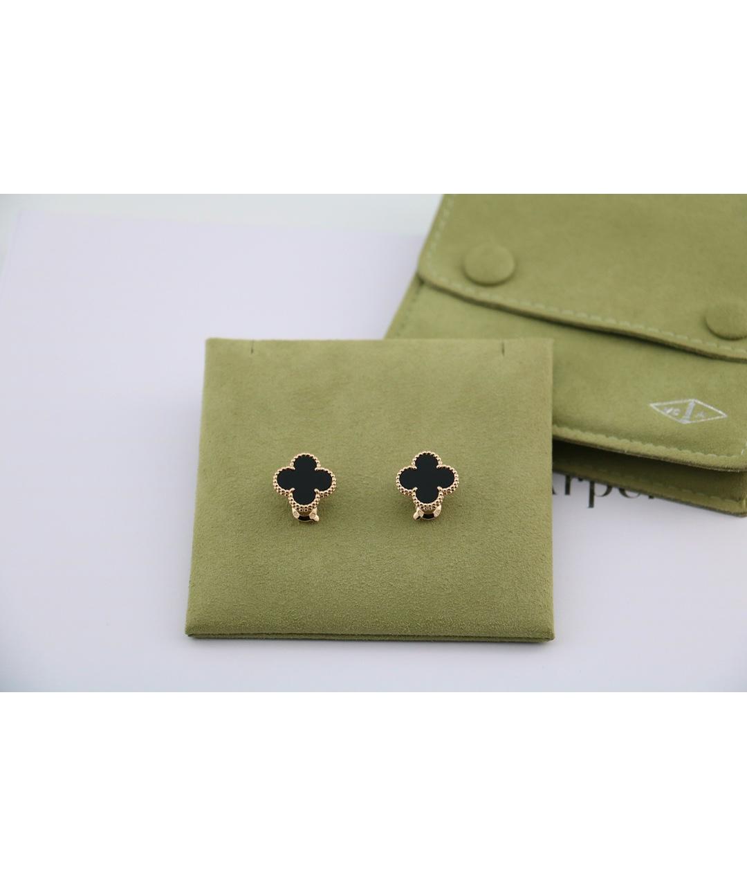 VAN CLEEF & ARPELS Черные серьги из желтого золота, фото 2