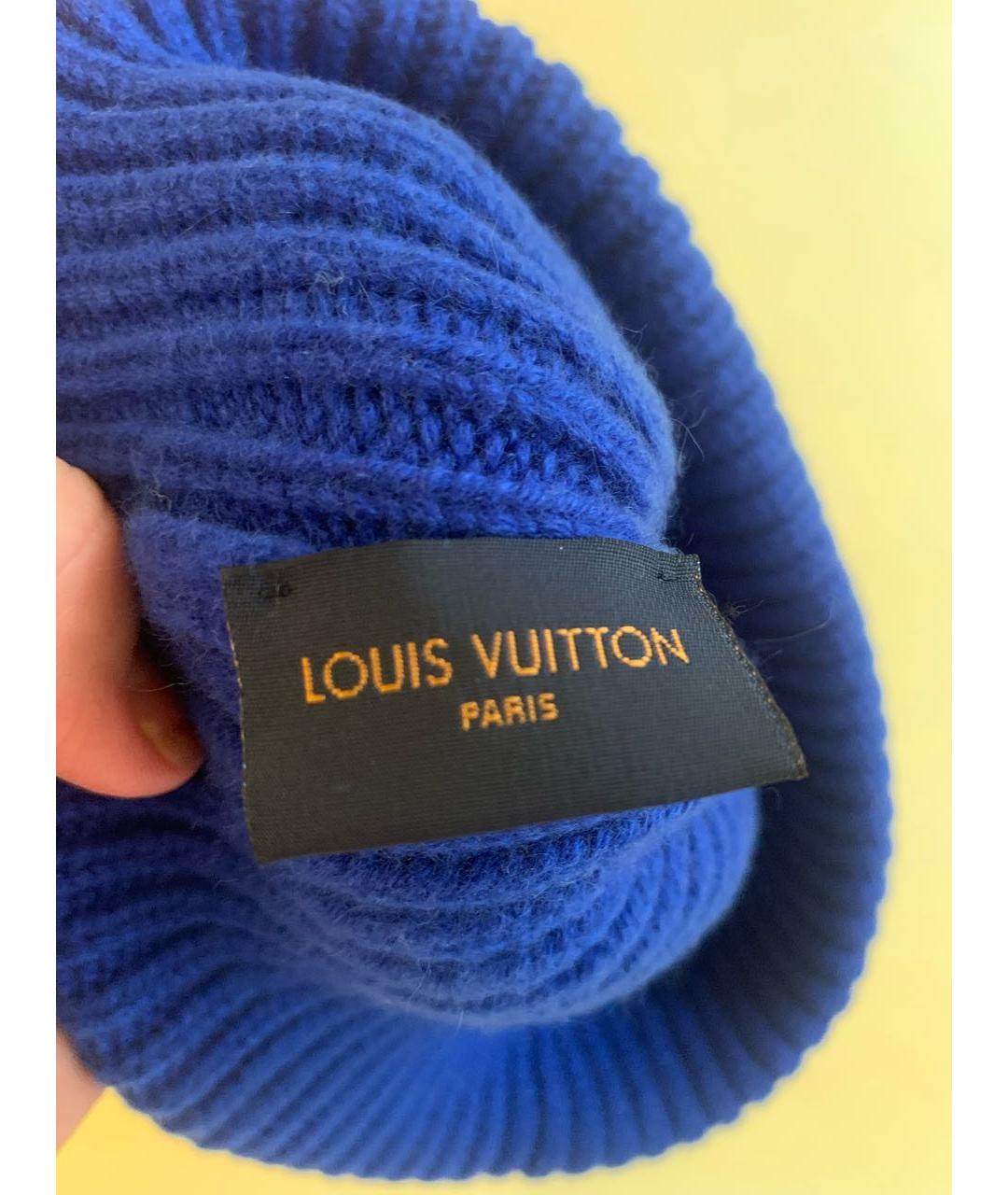 LOUIS VUITTON Синяя шерстяная шапка, фото 3