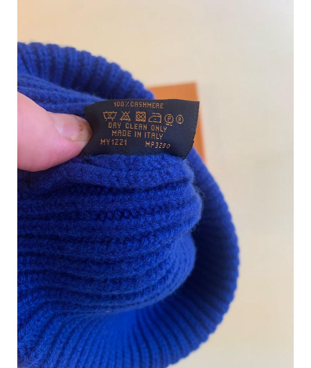 LOUIS VUITTON Синяя шерстяная шапка, фото 4