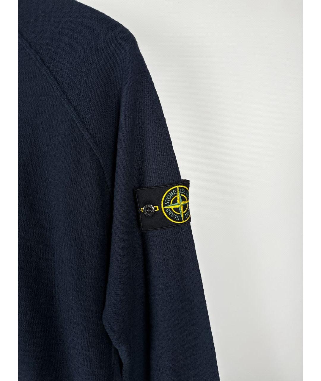 STONE ISLAND Темно-синий хлопковый джемпер / свитер, фото 4