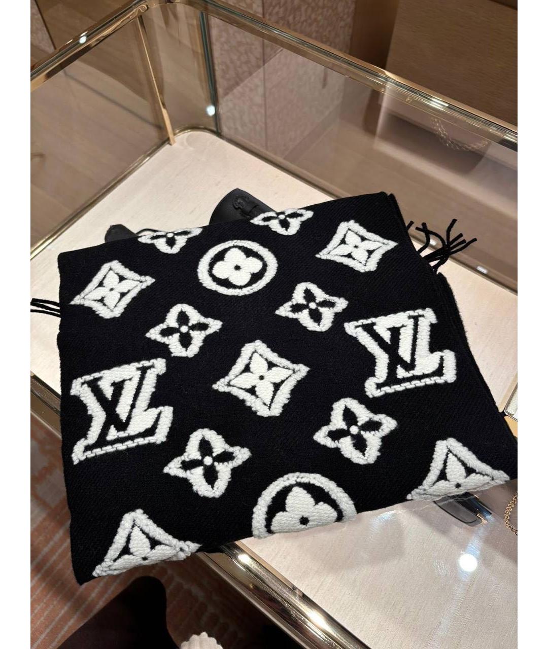 LOUIS VUITTON Черный шарф, фото 5