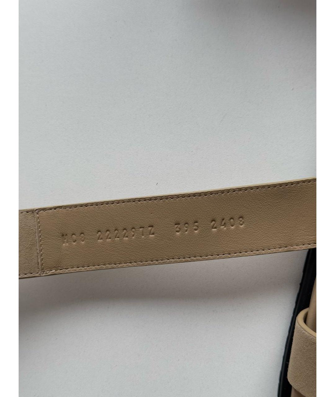 HERMES Бежевые замшевые шлепанцы, фото 7