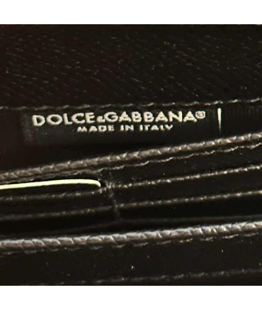 DOLCE&GABBANA Черный кожаный кошелек, фото 5