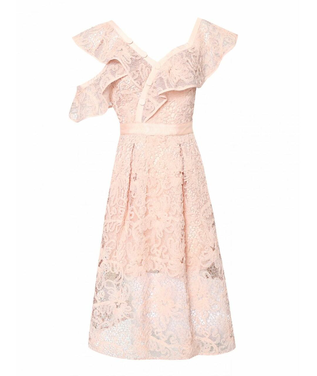 SELF-PORTRAIT Розовое кружевное вечернее платье, фото 1