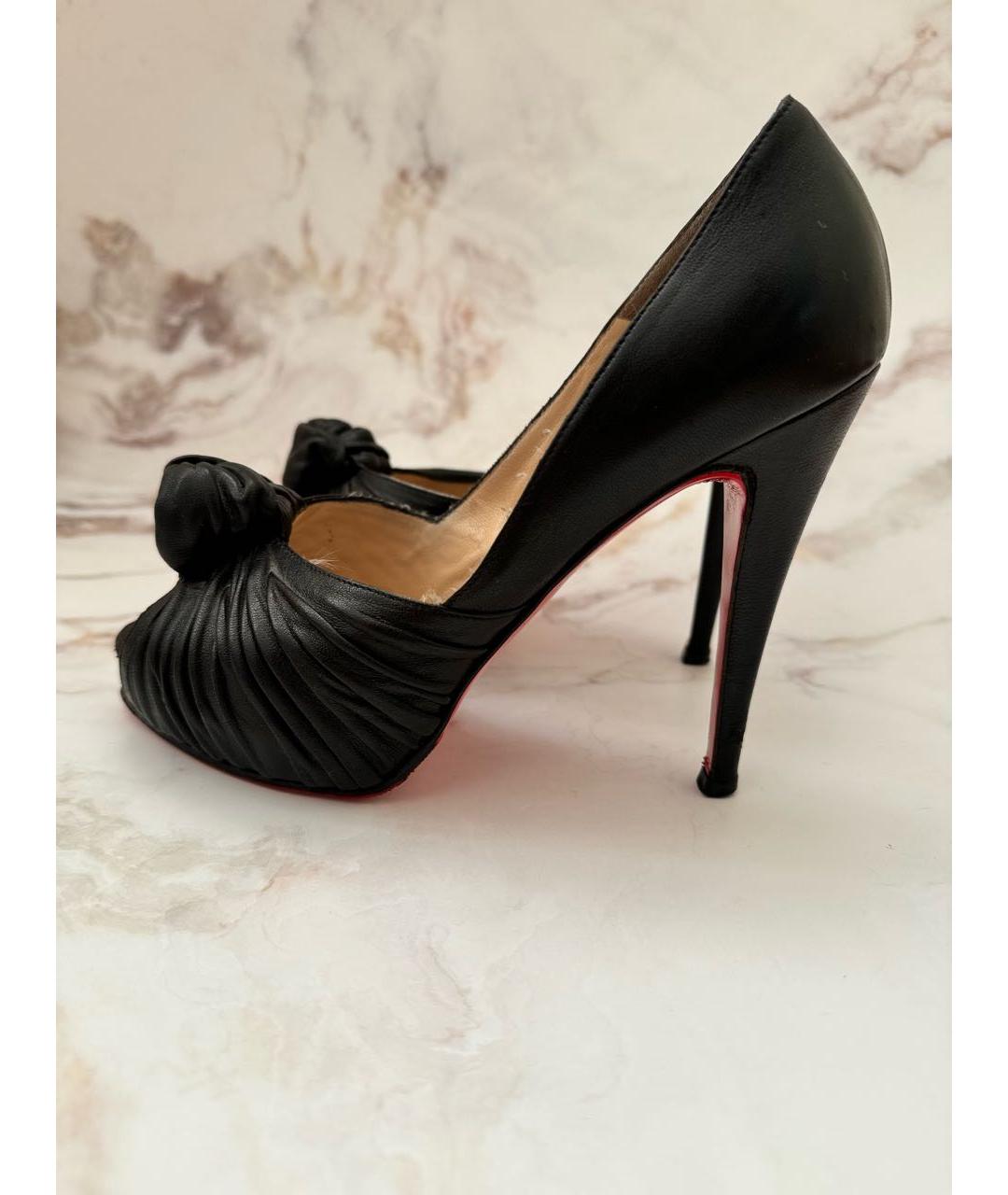 CHRISTIAN LOUBOUTIN Черные кожаные туфли, фото 4