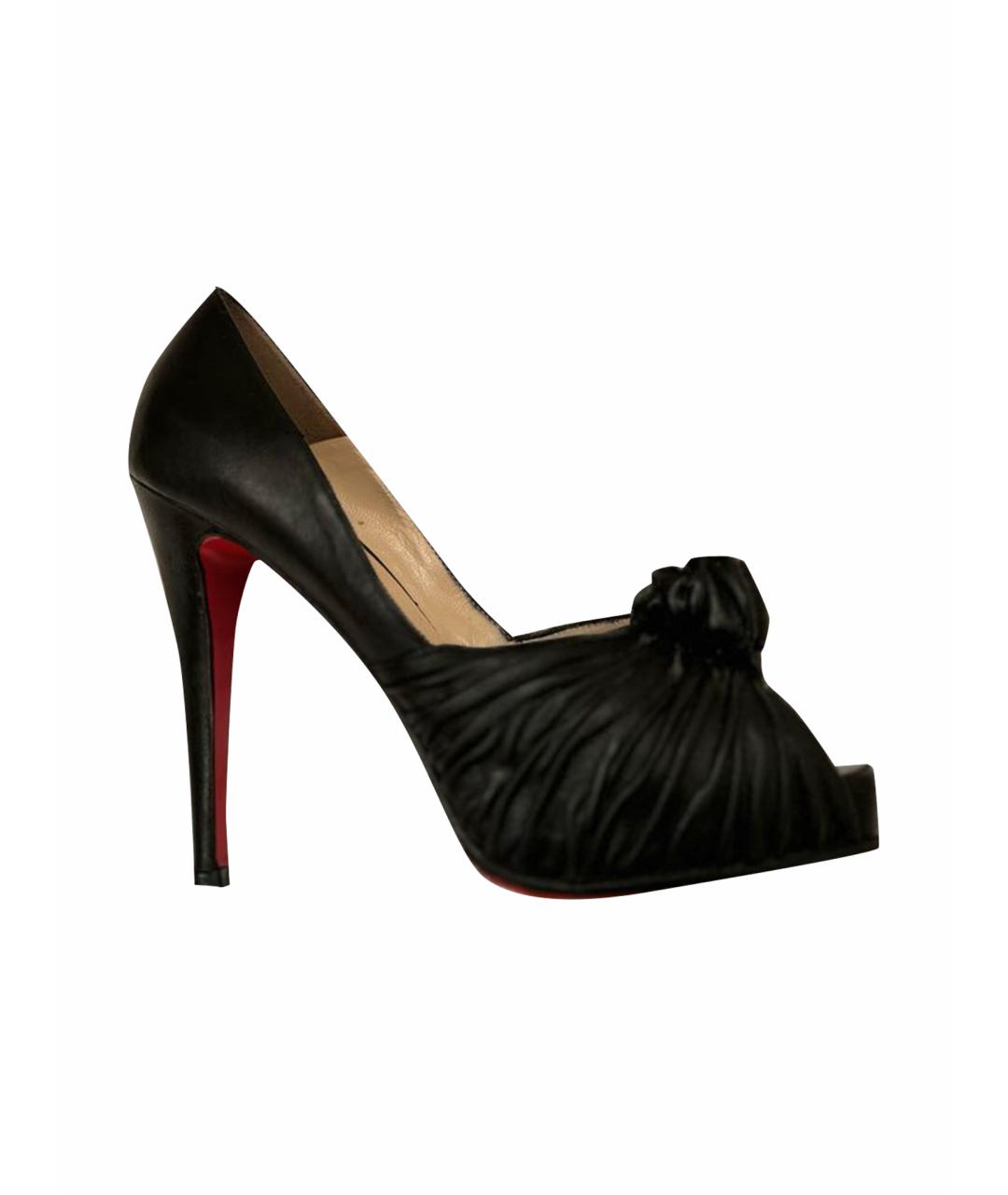 CHRISTIAN LOUBOUTIN Черные кожаные туфли, фото 1
