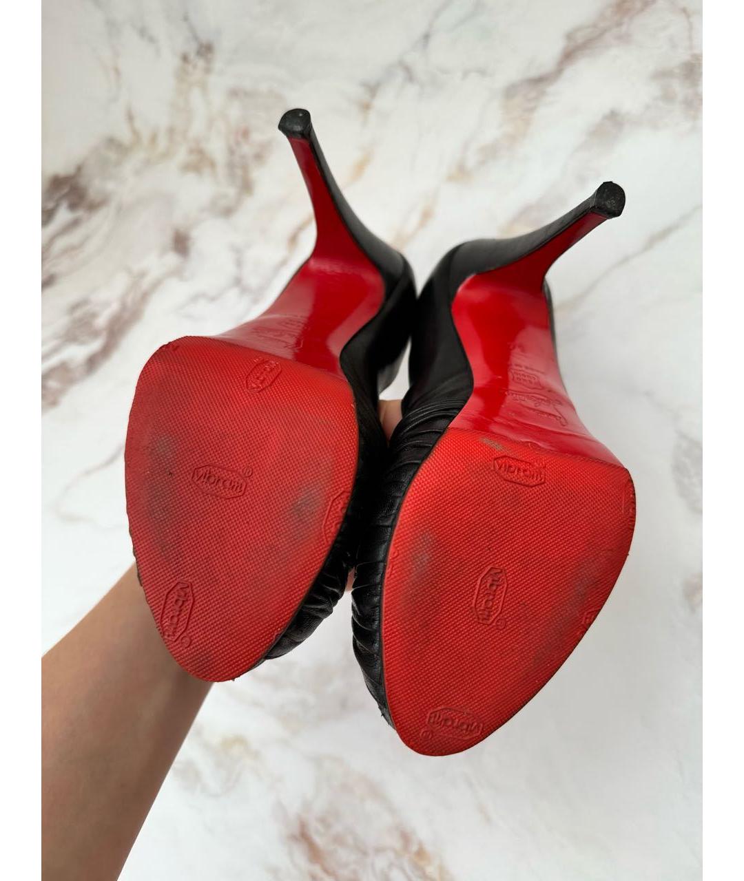 CHRISTIAN LOUBOUTIN Черные кожаные туфли, фото 6