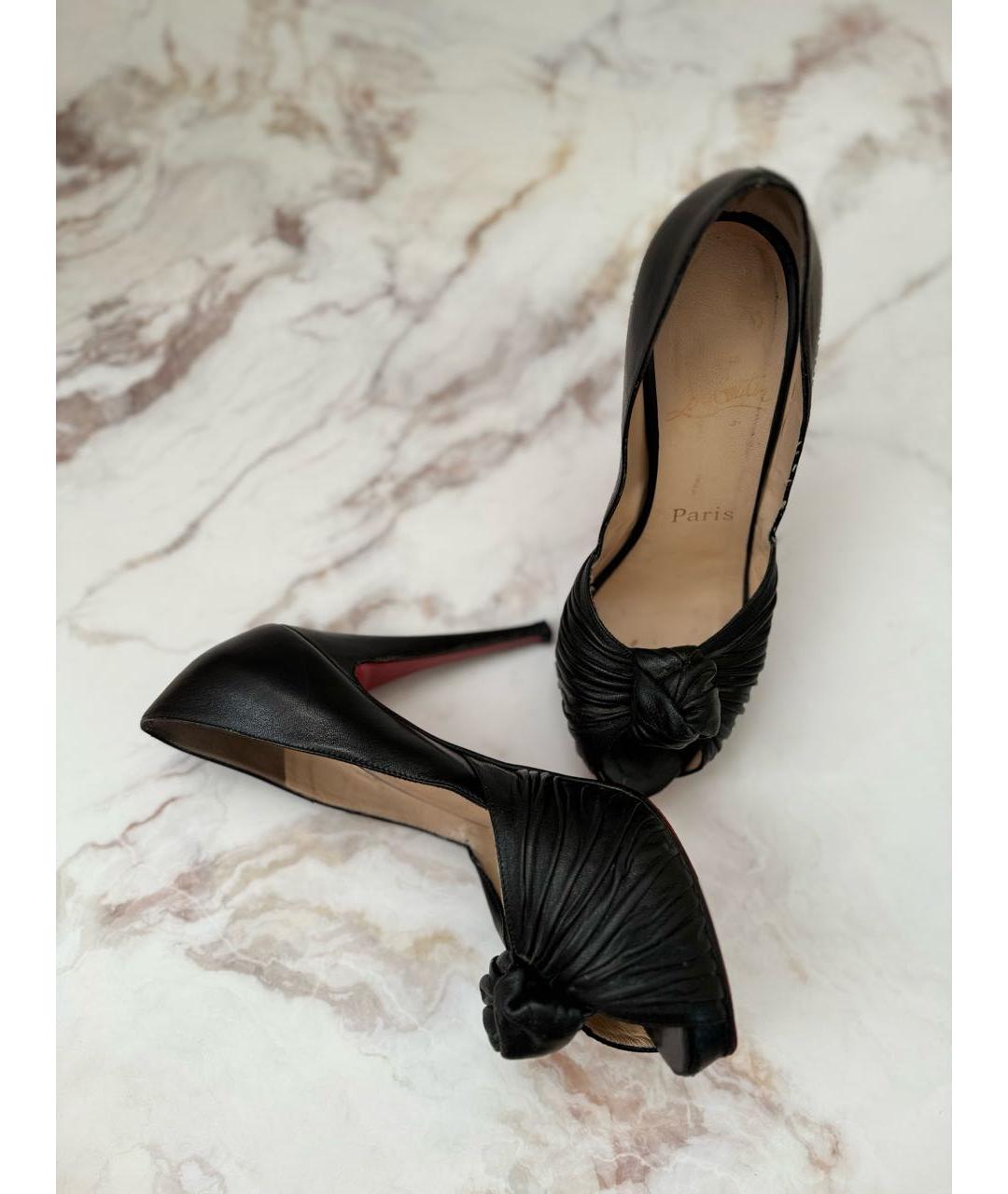 CHRISTIAN LOUBOUTIN Черные кожаные туфли, фото 8